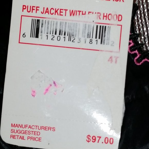 New Hello Kitty Puffer Jacket sz 4T - Picture 5 of 5